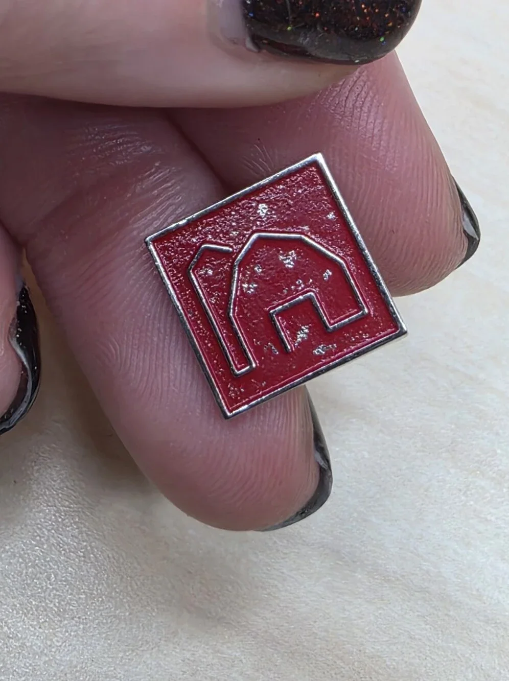 Vintage 1960s Red Enamel Barn & Silo Cufflinks